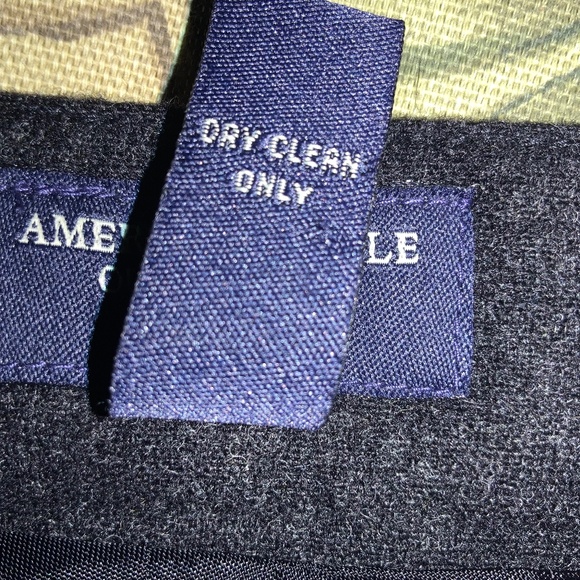 American Eagle gray wool blend mini skirt Sz 6 front zip stretch - Picture 5 of 5